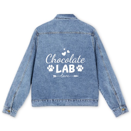 Chocolate Lab Love Men's Denim Jackets