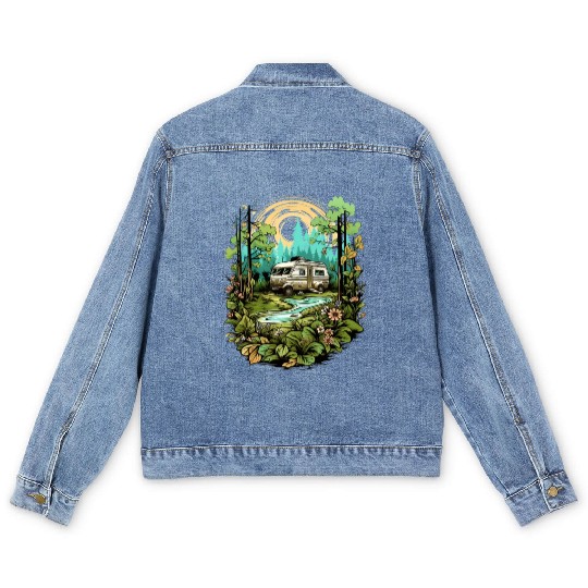 nature, freedom, independent, gift Men's Denim Jackets