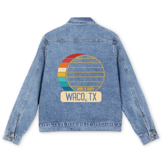 Total Solar Eclipse Texas Waco April 28 2024 Men's Denim Jackets