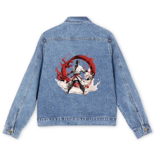 Karate/Taekwondo Combat Gear Training Men's Denim Jackets Ai.