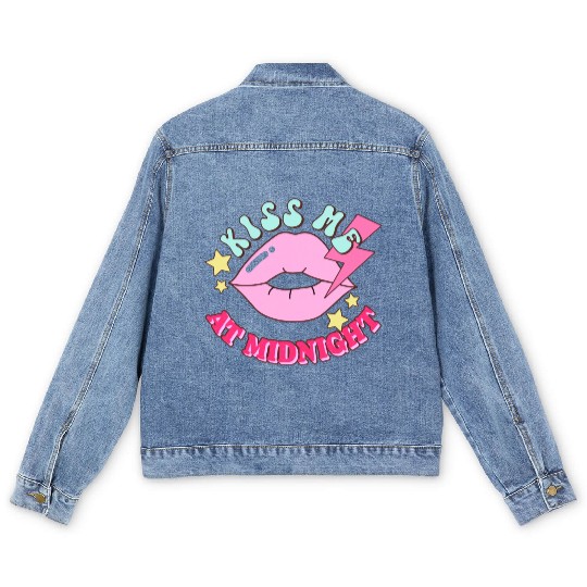 New Years Eve Party Kiss Me At Midnight I Love You Men's Denim Jackets