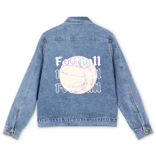 Football is life , sport lover Men's Denim Jackets