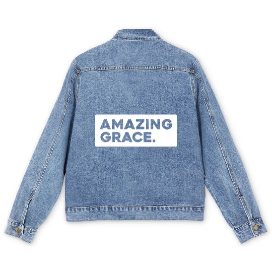 Amazing Grace Love Jesus Christian Christmas Men's Denim Jackets