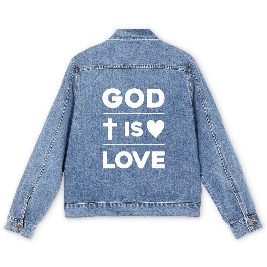 God Is Love Love Jesus Christian Christmas Men's Denim Jackets