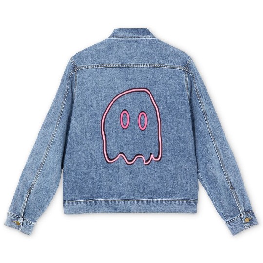 Pink neon ghost Men's Denim Jackets