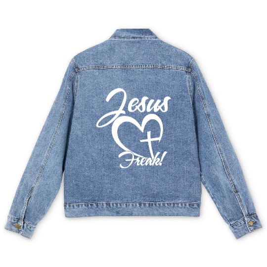 Jesus Freak Love Jesus Christian Christmas Men's Denim Jackets