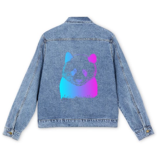 Panda Bear Friend Ailuropoda Melanoleuca Lover Men's Denim Jackets