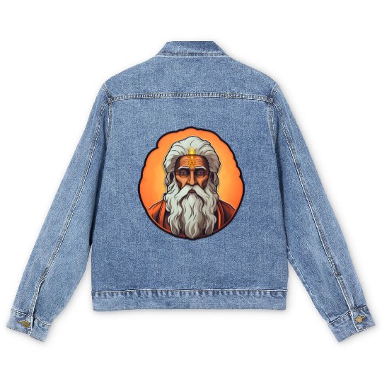 Guru Spiritual Buddhism Men's Denim Jackets