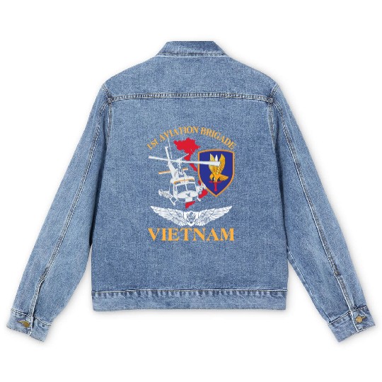 1st Aviation Brigade Vietnam Men's Denim Jackets