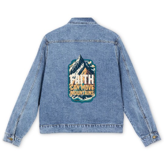 Faith Can Move Mountains with Mountain Men's Denim Jackets