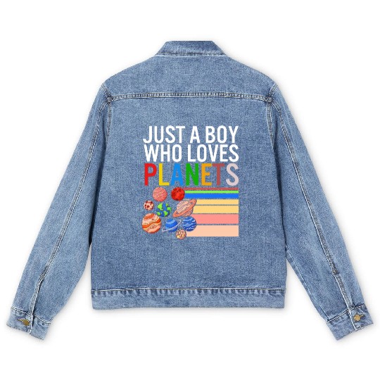 Solar System Men's Denim Jackets, Just A Boy Who Loves Planets