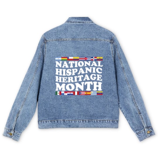 Hispanic Heritage Month National Latino Countries Men's Denim Jackets