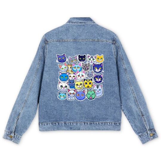 Hilarious Meme Cats: Shareable Humor Pack Men's Denim Jackets