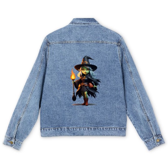 Wicked little witch Men's Denim Jackets