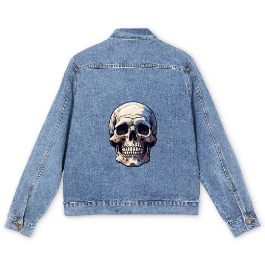 Never Better Skeleton Funny Halloween Skull Men's Denim Jackets