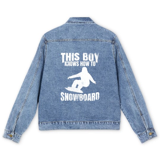 Snowboarding Boy Men's Denim Jackets