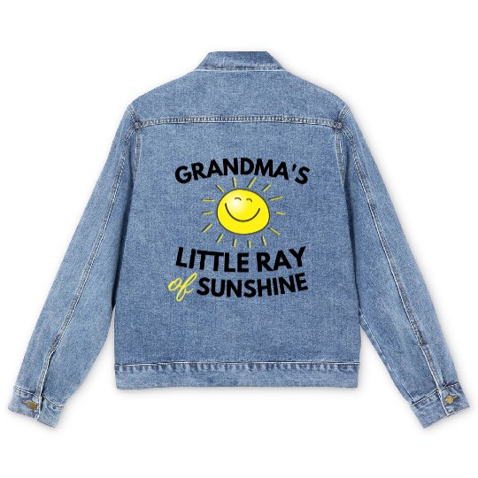 Grandma's Little Ray Of Sunshine Cute Baby Men's Denim Jackets