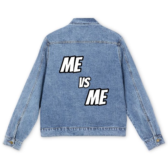 Me vs Me (white) Men's Denim Jackets