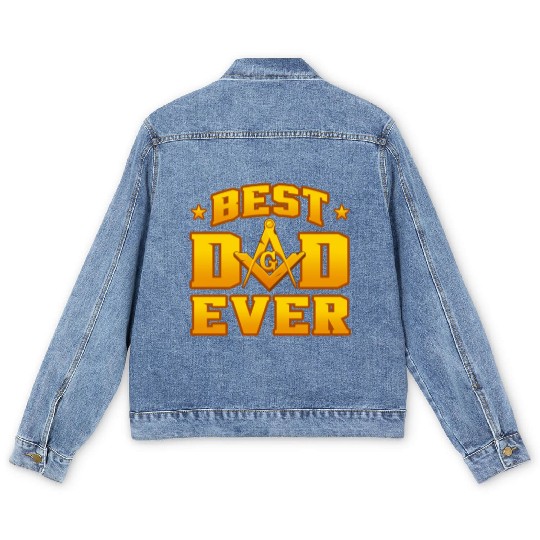 Best Dad Ever Freemason Men's Denim Jackets