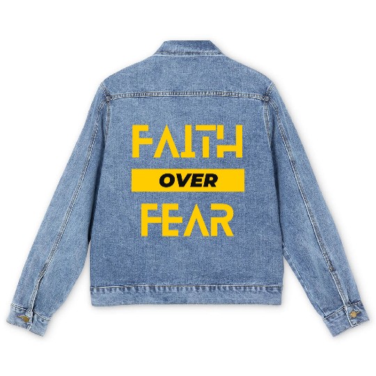 FAITH OVER FEAR Men's Denim Jackets