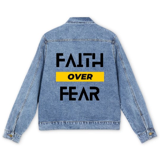 FAITH OVER FEAR Men's Denim Jackets