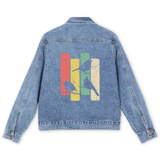 Birds Art Budgie Heron Sparrow Robin Hummingbird Men's Denim Jackets