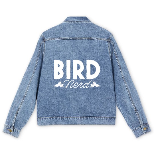 Bird Nerd Joke Birds Lover Budgie Parrot Heron Men's Denim Jackets
