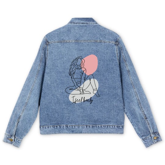 i feel lonely Men's Denim Jackets