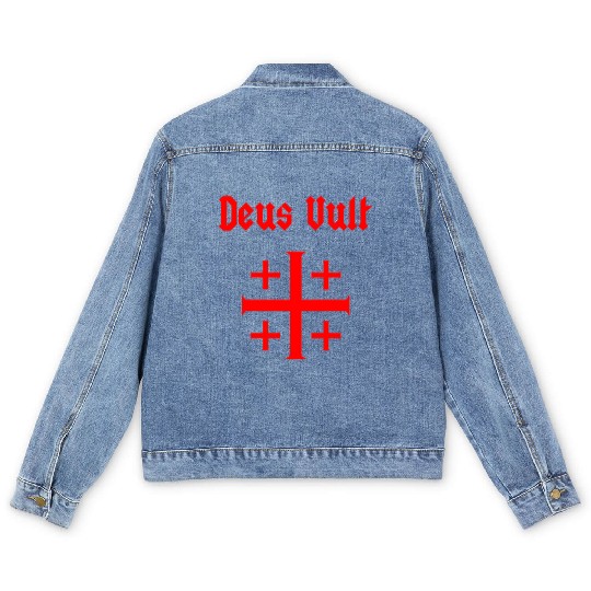 Jerusalem Cross Crus Emblem Knights Templar Men's Denim Jackets