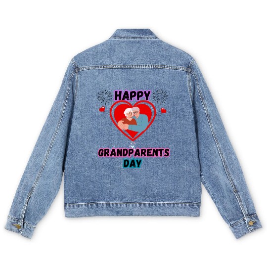 Happy Grandparents Day Men's Denim Jackets