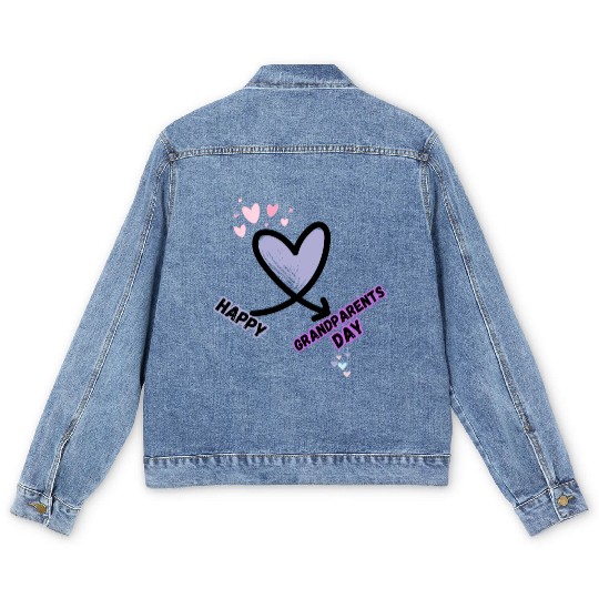 Happy Grandparents Day Men's Denim Jackets