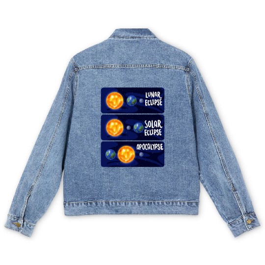 Lunar Eclipse Solar Apocalypse Astrology Science Men's Denim Jackets