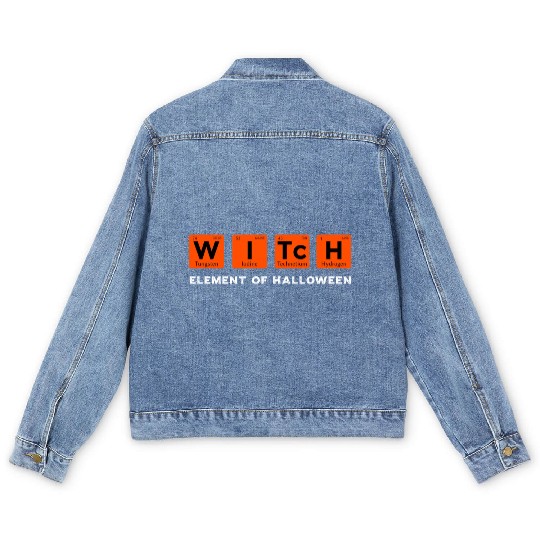 Periodic Table Witch Element of Halloween Men's Denim Jackets