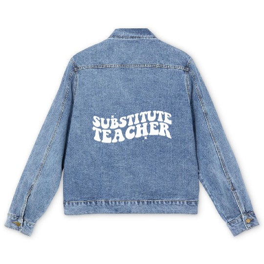 Substitute Teacher Back To School Sub Teacher Men's Denim Jackets