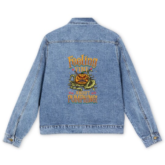 Scary Pumpkin Halloween Costume Autumn Fall Gift Men's Denim Jackets