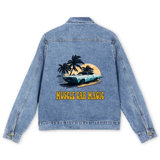 Muscle Car Magic Men's Denim Jackets