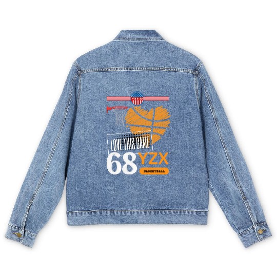 basketball, love this game Men's Denim Jackets