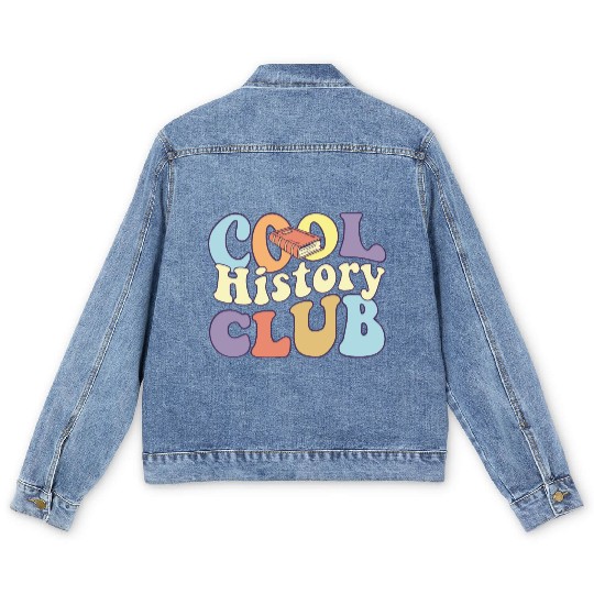 Cool History Club History Buff BA History Major Men's Denim Jackets
