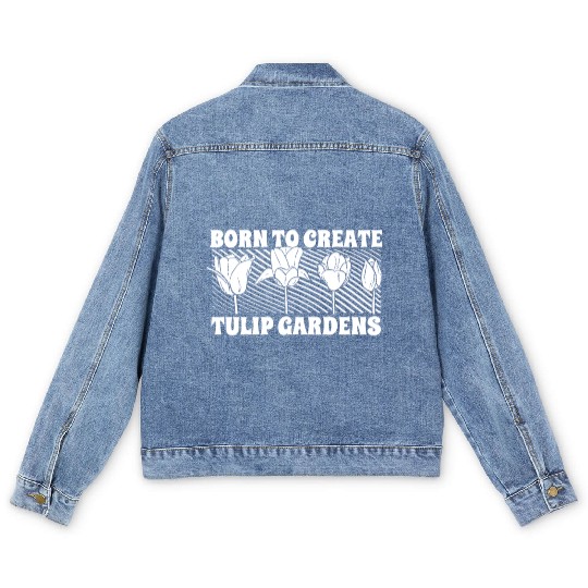 Tulip Gardening Tulips Men's Denim Jackets