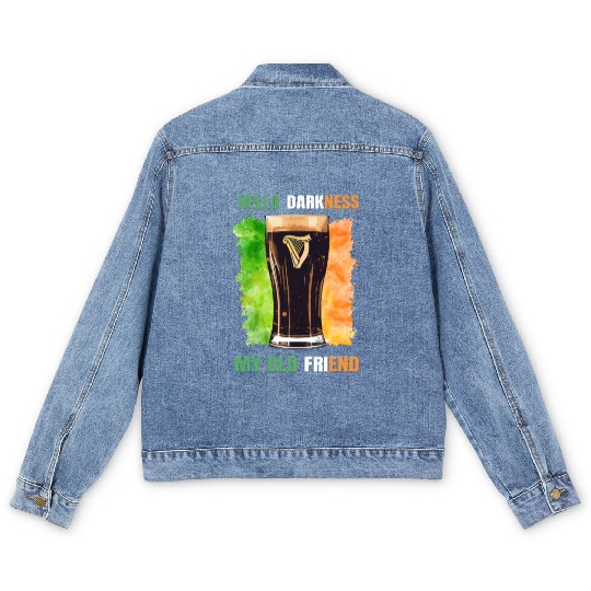Hello Darkness My Old Friend Irish Stout Men's Denim Jackets