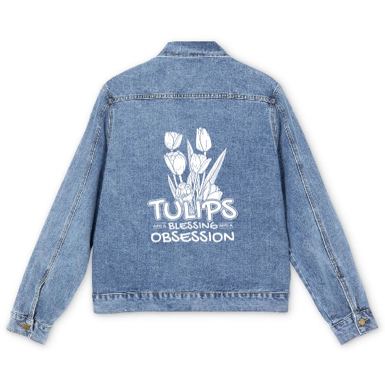 Tulip Gardening Tulips Men's Denim Jackets