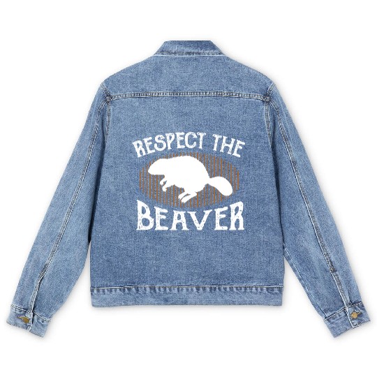 Respect The Beaver retro Beaver Lover groundhog Men's Denim Jackets