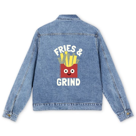 Fries And Grind French Fries Lover Men's Denim Jackets