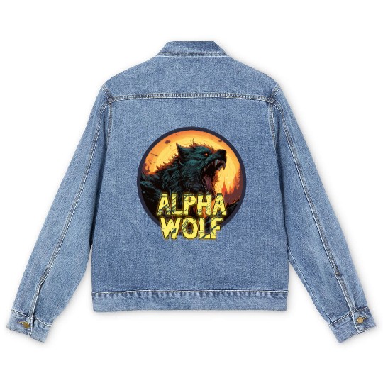 Alpha Wolf Men's Denim Jackets