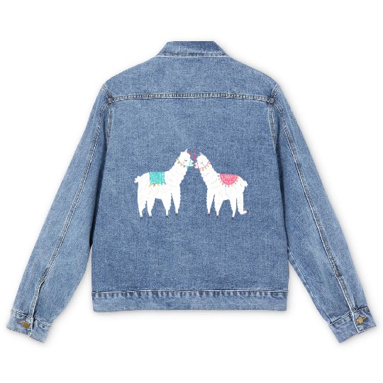 Llama Summer Wedding Anniversary Enet Men's Denim Jackets