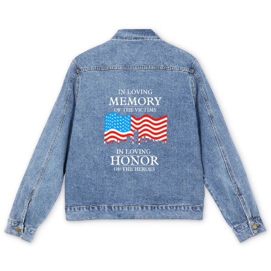 911 in loving memory Men's Denim Jackets