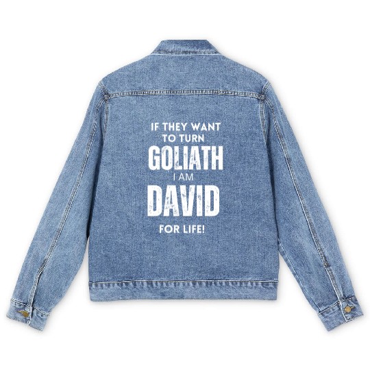 David For Life Faith Over Fear Stories Men's Denim Jackets