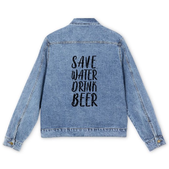Save Water Drink Beer Men's Denim Jackets