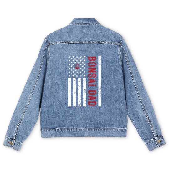 American Flag Bonsai Dad Men's Denim Jackets
