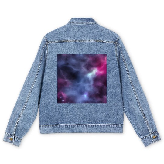 Galaxy nebula abstract design Men's Denim Jackets